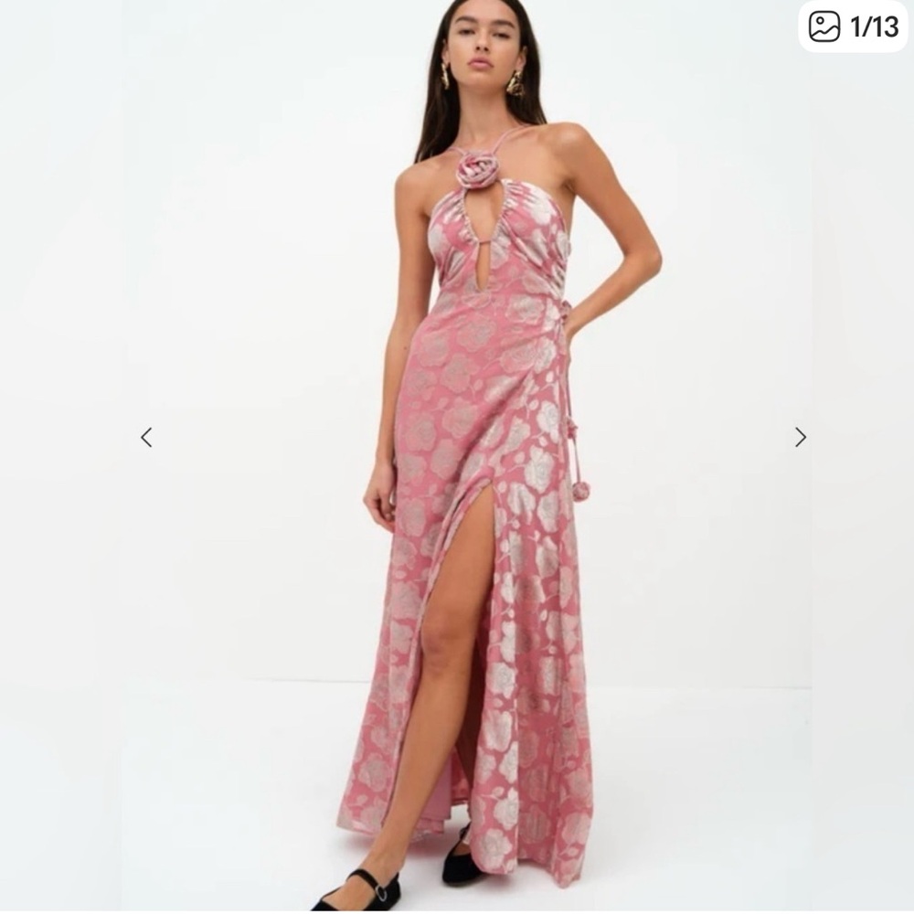 For Love And Lemons Strapless Pink Floral Dress